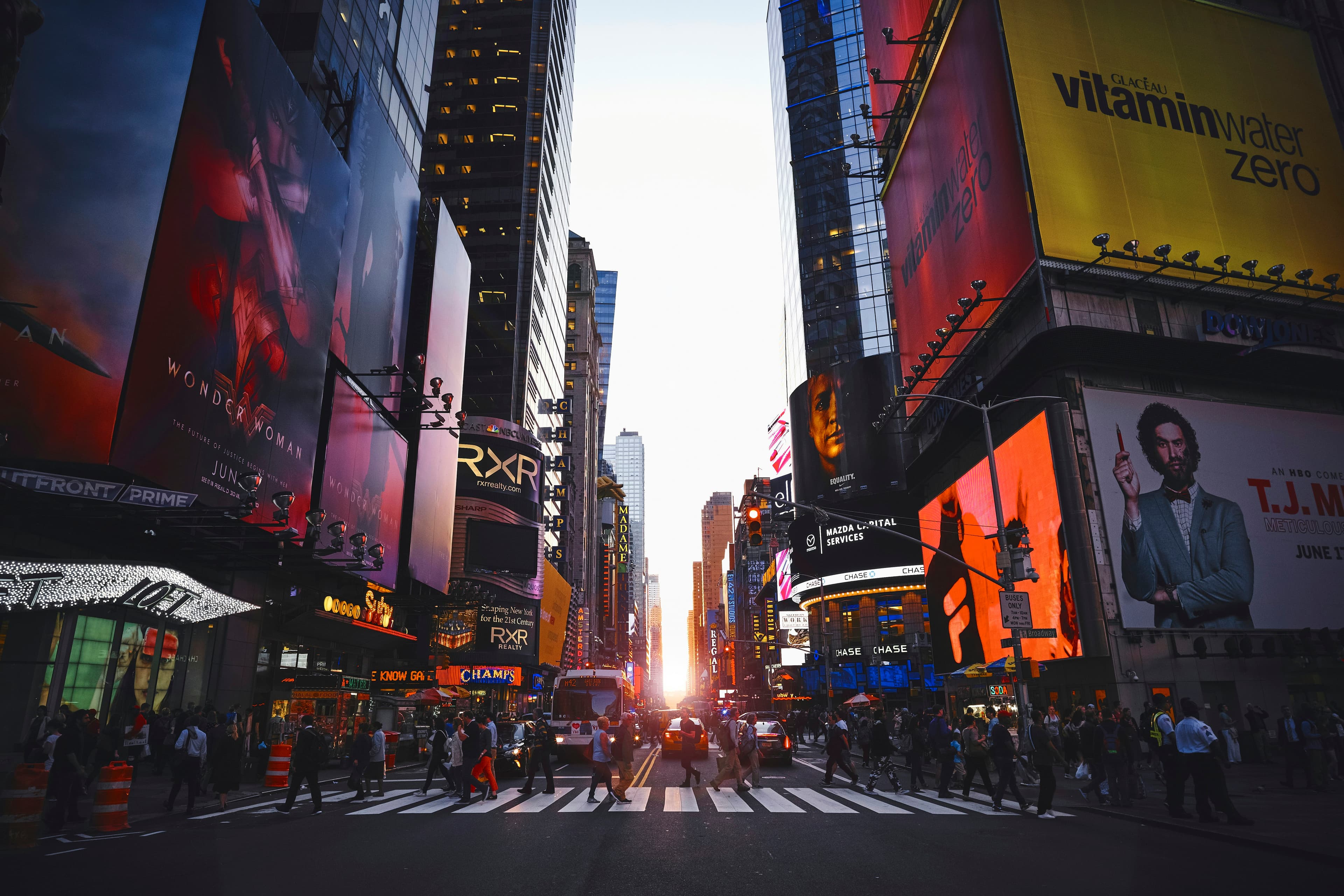 Billboards and traffic in Times Square
