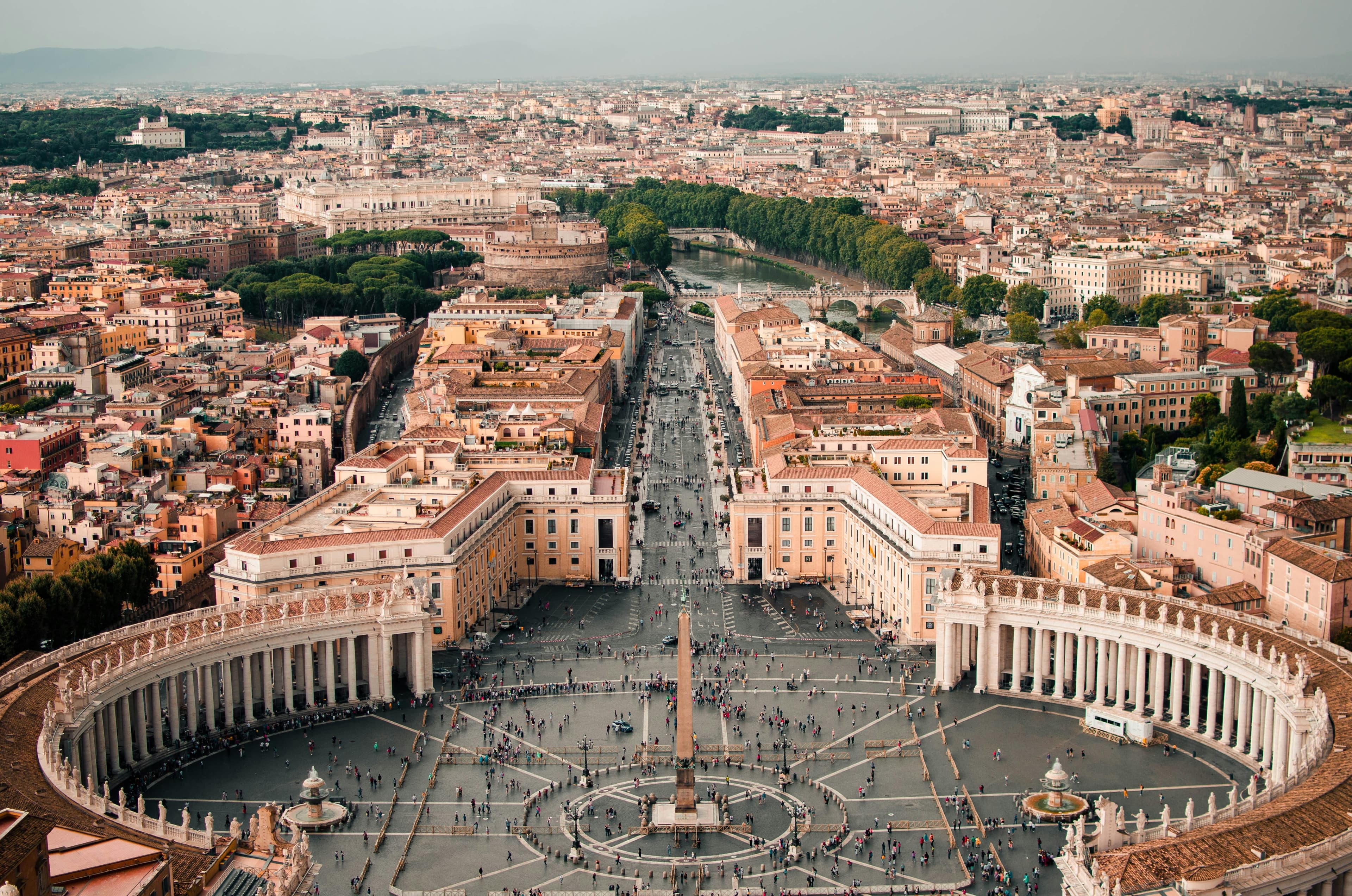 St Peter’s Square in Rome from above