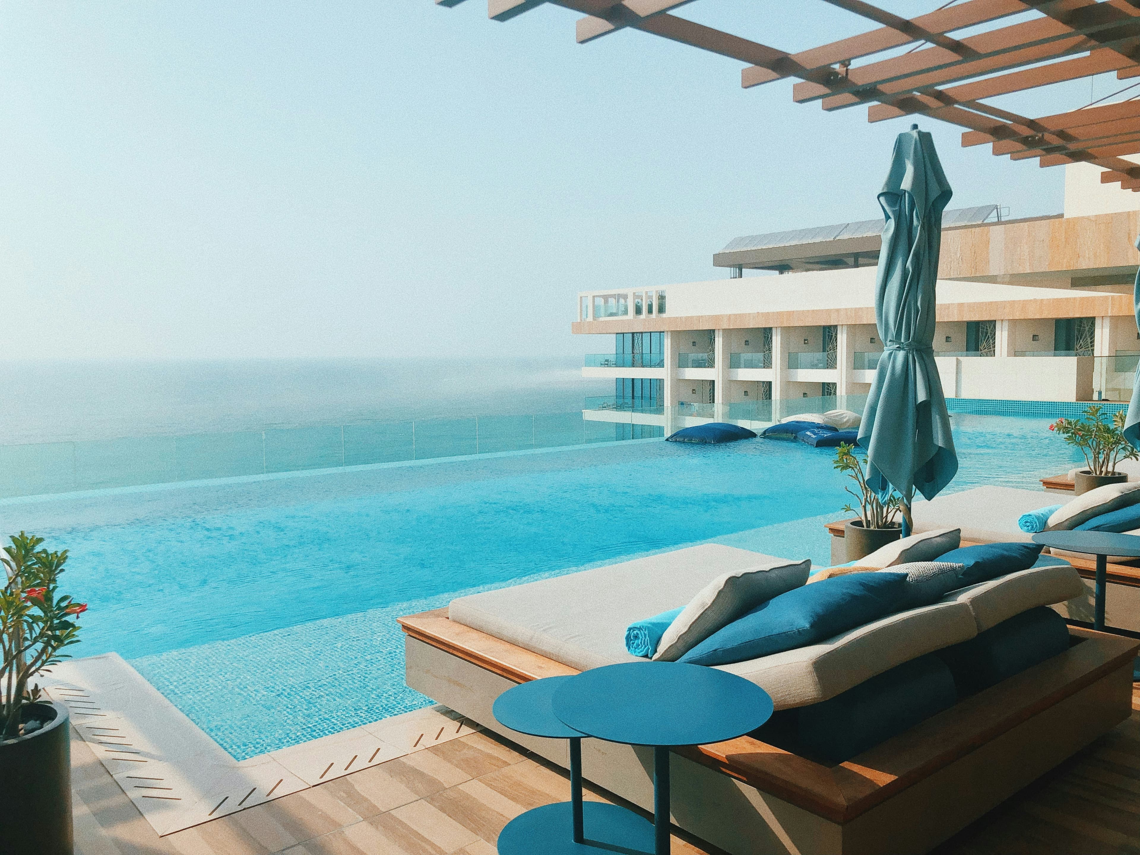 An infinity pool on the edge of the ocean